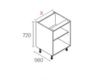 600mm Kitchen 3 Drawer Base Unit Cabinet Flatpack White, Carcass Only