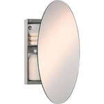 Bathstore Oval Mirror with Concealed Stainless Steel Cabinet 450 x 650mm