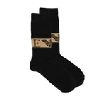 Armani Mens Socks Black & Gold with Gift Tin, One Pair