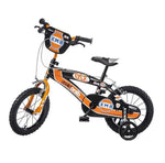 Dino Bikes Childrens 16" BMX Kids Bike With Training Wheels Orange and Black