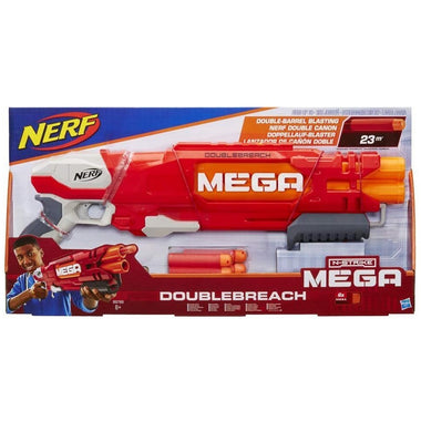 Nerf N-Strike Mega Double Breech Blaster, Kids Teens, Toys, Fun, Soft Darts, Red