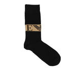 Armani Mens Socks Black & Gold with Gift Tin, One Pair