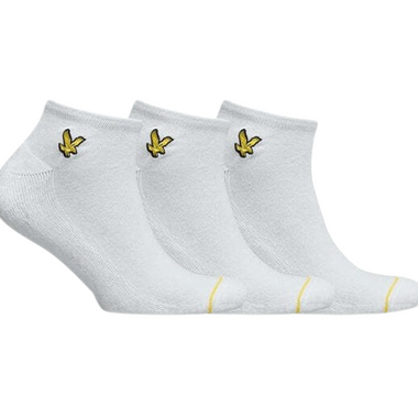 Lyle & Scott Ross 3 Pack Trainer Socks - White (Men's 7-11 UK)