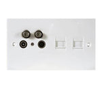 Triax Triplex Outlet Sat, TV, Radio, Return Twin Phone Socket, 304110