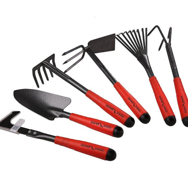 FLORA GUARD 6 Piece Garden Tool Sets - Trowel, Rakes, Weeder