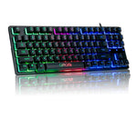 Gaming Keyboard RGB Backlit Compact USB Wired 87 Keys Gaming Keyboard