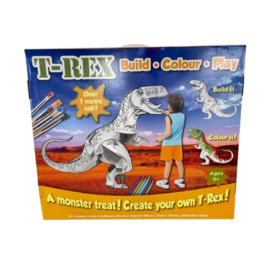 Childrens Kids Build Colour In & Design Cardboard 1 metre Dinosaur - TRex