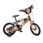 Dino Bikes Childrens 16" BMX Kids Bike With Training Wheels Orange and Black