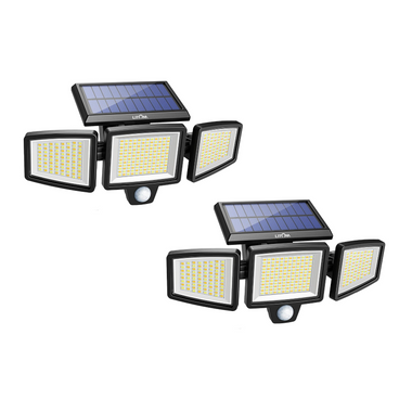 LITOM LTCD305AB 304 LED Solar Wall Lights Motion Sensor, 2 Pack