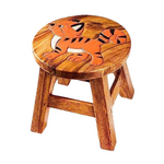 Children’s Stool/Chair Solid Wood with Animal Motif - Tiger