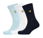 Lyle and Scott Mens Hamilton 3 Pack Sports Socks - White, Navy, Blue, Sizes 7-11