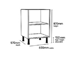 White Flat Pack Premium Kitchen Base Unit - Carcass 600mm