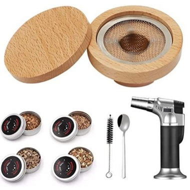 Cocktail Smoker Kit Old Chimney Drink Smoker Infuser Kit Bourbon Whiskey Smoker Infuser Kit With 4pcs Wood Chips Smoke Top for Cocktails Gifts