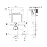 Bathstore Toilet Frame 820mm DualFlush, Blue, Steel