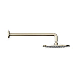 Bathstore Round Fixed Wall Arm 380mm, Brushed Nickel