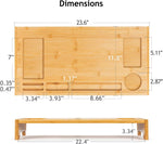 Amada Bamboo Monitor Stand with Phone Grooves & Pen Notches for Home Office