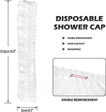 ELT, 100 Pack Disposable Elastic Shower Caps- Waterproof Clear