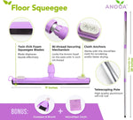 Anoda 45cm Floor Squeegee Kit - Rubber Broom Indoor Carpet Sweeper