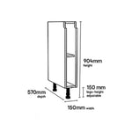 White Flat Pack Premium Kitchen Base Unit- Carcass 150mm