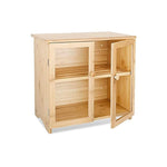 ELT 2-Layers Bamboo Adjustable Bread Box, Double Door Storage Space For Kitchen 36 x 23 x 34cm