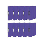 ELT 10 x A4 Glossy Binder File with 2 x 25mm Rings, Storage Of Up To 160 Sheets - Purple (10 Per Box)