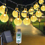 SAKRUDA Solar String Lights 60leds 37ft, Solar or USB Powered, Outdoor Garden Fairy Light FOR Lawn, Home, Wedding Party, Christmas Decoration (Warm White)