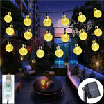 SAKRUDA Solar String Lights 60leds 37ft, Solar or USB Powered, Outdoor Garden Fairy Light FOR Lawn, Home, Wedding Party, Christmas Decoration (Warm White)