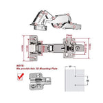 Hafele 165 Degree Hinges with Integrated Cushioning Kitchen Cabinet Cupboard Wardrobe Door Steel Hinge Soft Closing Spring Full Overlay Straight Angular Germany Brand Pack Of 2