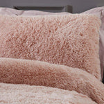 SLEEPDOWN Long Pile Faux Fur Super Soft King Size Duvet Cover/Pillow Cases –Pink