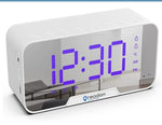 Readan Led Alarm Clock, Bluetooth Speaker & Digital Clock, Large Display and Adjustable Brightness, Snooze and Memory Function