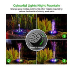 OKMEE Solar Fountain Upgraded 4-in-1 Nozzle, 2.6w Solar Powered Fountain Pump With 4 Water Styles, Solar Bird Bath Fountain For Bird Bath, Pond