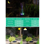 OKMEE Solar Fountain Upgraded 4-in-1 Nozzle, 2.6w Solar Powered Fountain Pump With 4 Water Styles, Solar Bird Bath Fountain For Bird Bath, Pond