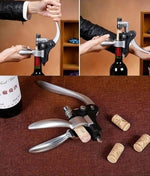 Smaier Steel Wine Opener Set Corkscrew Accessories Wood Case Brand New, Red wine Corkscrew Set with Wood Case