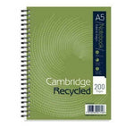 Cambridge Recycled Ruled Wirebound A5+ Notebook - 200 Pages